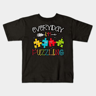 Everyday Im Puzzling Fun Voice For Autism Autism Awareness Kids T-Shirt